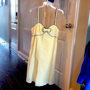 Anthropologie size 10 yellow seersucker dress